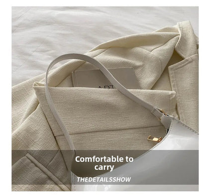 Women's Patent Leather Handbag Versatile Fashion Shoulder Casual Commuting Bags Girl Brand Designer Zipper Handbag Korean 2025