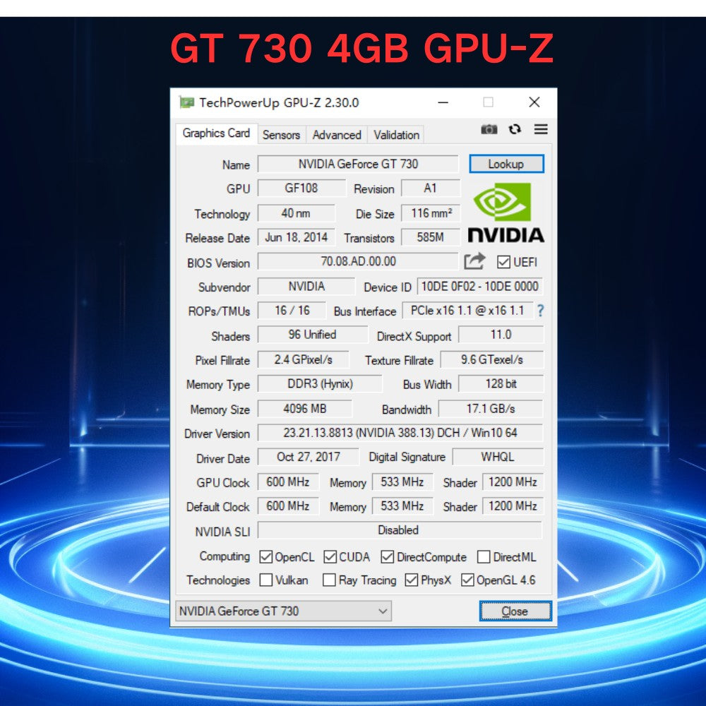 Placa de vídeo de baixo perfil SRhonyra GT730 RX550 GT1030 GTX1050 1050Ti 4GB, GPU de baixo perfil para SFF, PCs industriais e mini PC OPS