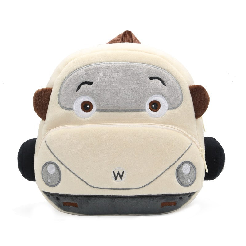 Mochila de carro estéreo de desenho animado para meninos e meninas de 2 a 4 anos, mochila escolar de jardim de infância, mochila de pelúcia infantil