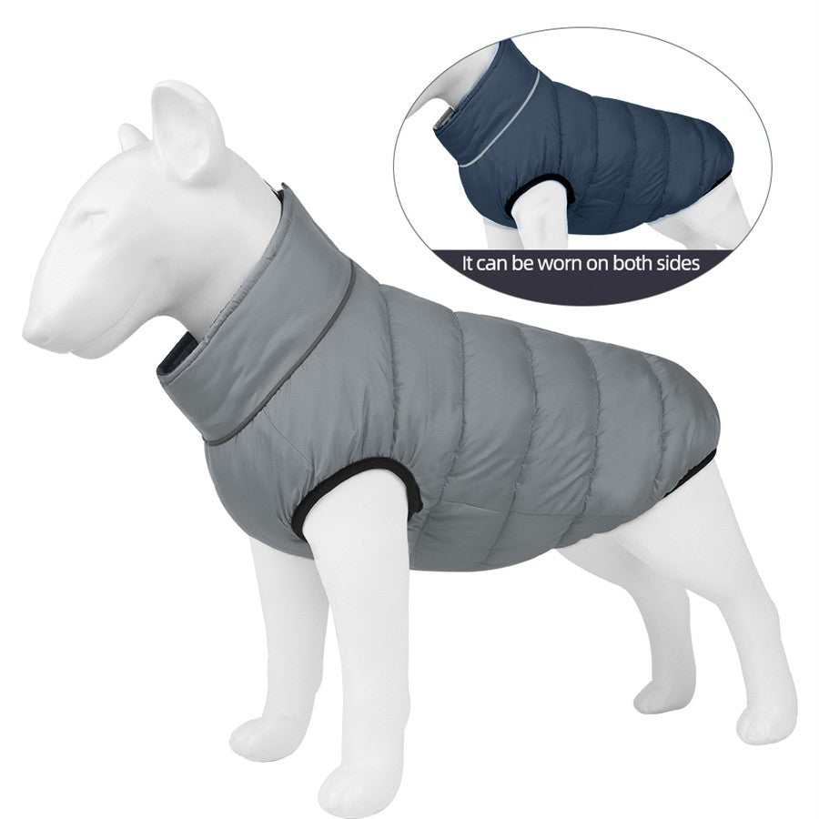 Autumn Winter New Double-Sided Warm Dog Cotton Clothes Pet Clothes One Piece through the Winter Dog Clothes