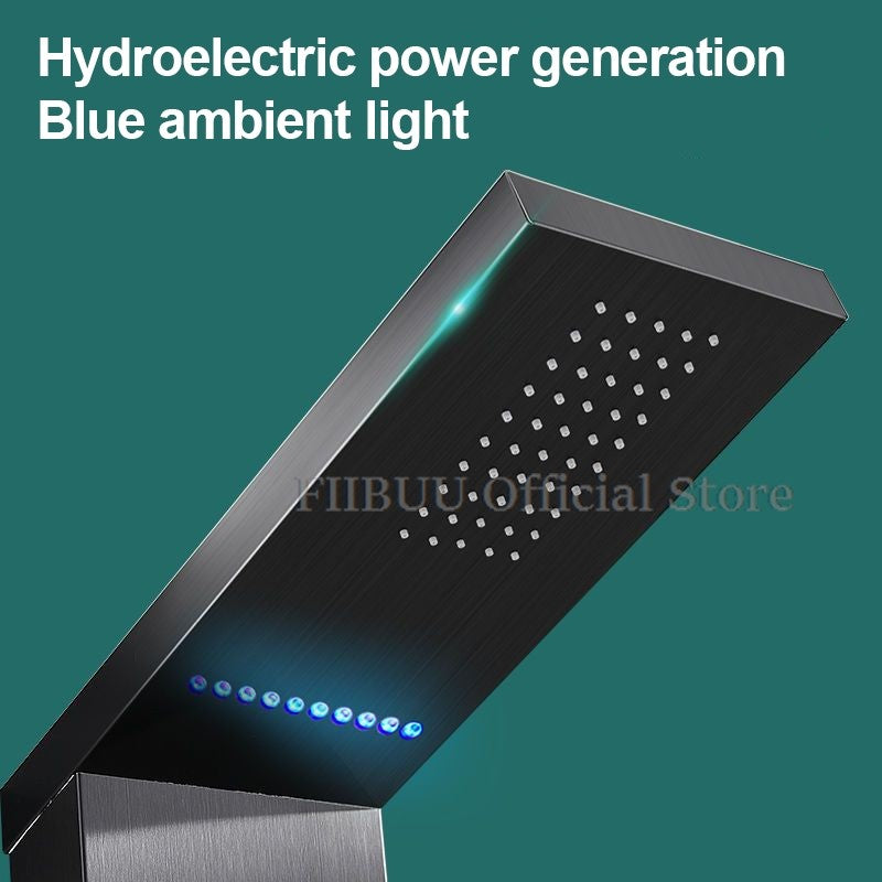 Luxury Shower For Bathroom With Digital Display Pressurized Top Nozzle Rain Shower Head Shower Room Wall Mounted Shower Set