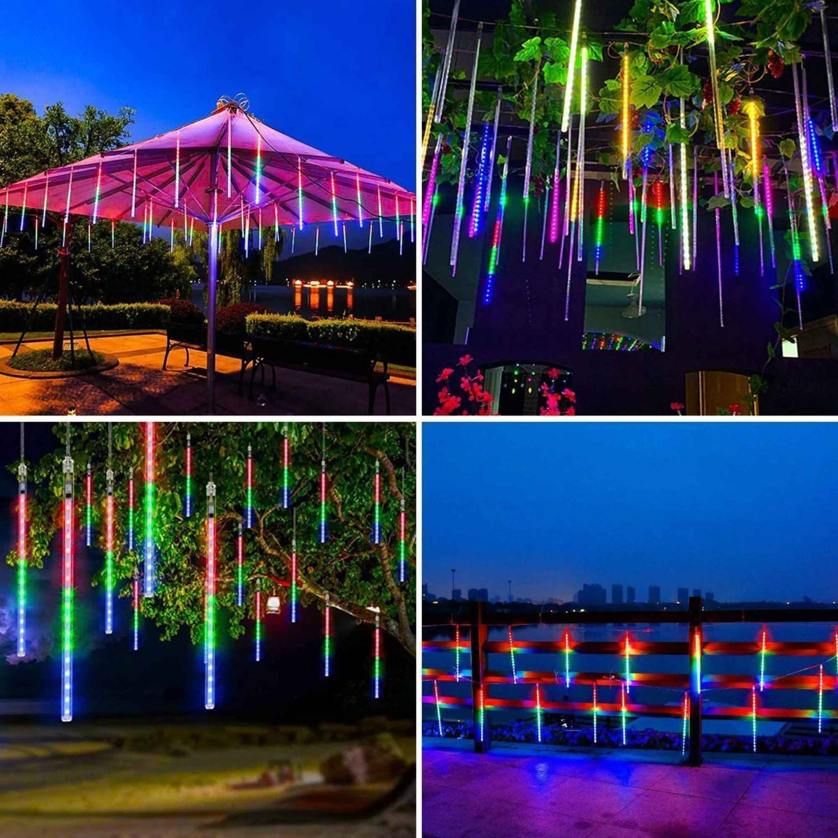 30/50cm 8 Tubes Meteor Shower Rain LED String Lights Christmas Tree Decorations Street Garland for Decor Noel New Year Navidad