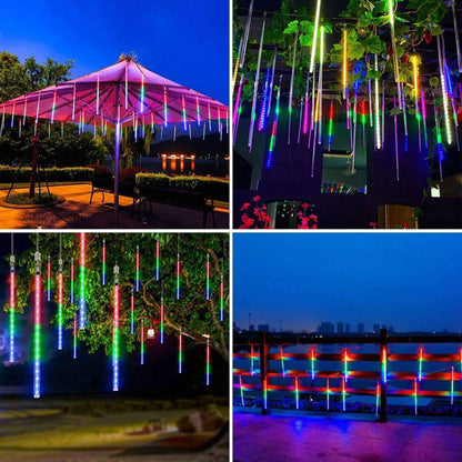 30/50cm 8 Tubes Meteor Shower Rain LED String Lights Christmas Tree Decorations Street Garland for Decor Noel New Year Navidad