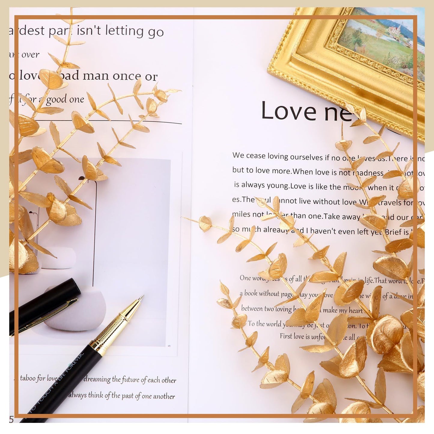 15pcs Artificial Eucalyptus Stems Gold Faux Eucalyptus Branch Wedding Bouquet DIY Decor Home Party Table Christmas Decorations