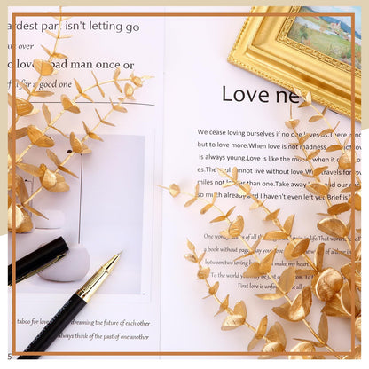 15pcs Artificial Eucalyptus Stems Gold Faux Eucalyptus Branch Wedding Bouquet DIY Decor Home Party Table Christmas Decorations