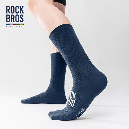Meias de Ciclismo ROCKBROS Meias Esportivas Suaves Meias de Bicicleta com Absorção de Choque Tecido Respirável Meias Externas de Alta Elasticidade Um par