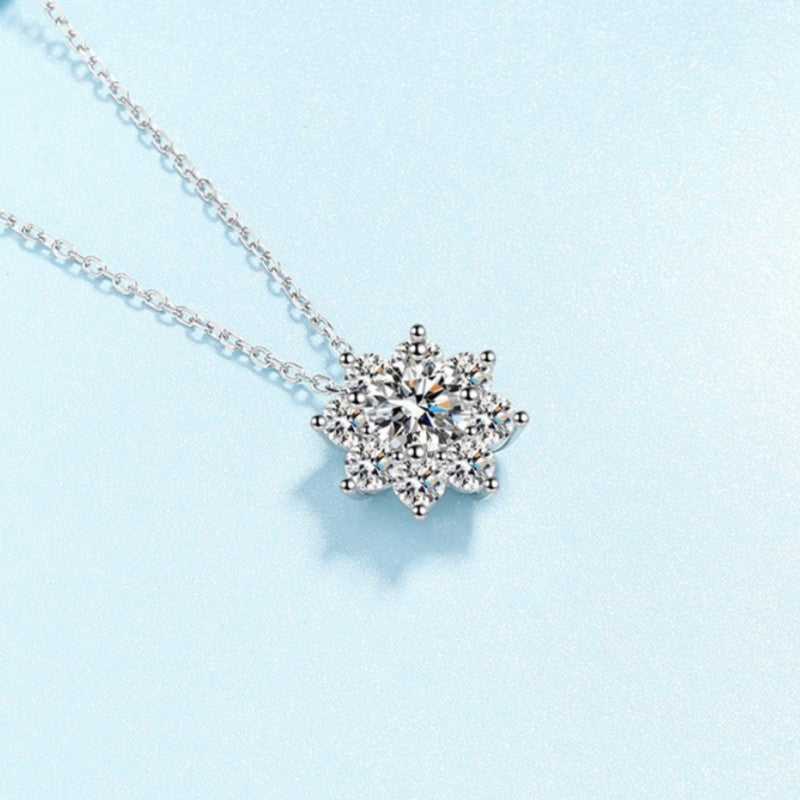 WOMEN Valentine's Day Platinum PT950 Wedding Necklaces 1/2CT VVS1 D Color Moissanite Diamond Pendant Girlfriend Birthday Gift