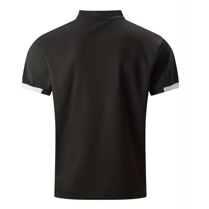 Men Clothes Spring Summer Casual Fashion Short Sleeve Stand Collar Polo Shirt Logo Print Men Clothes Slim Fit Polo Shirt