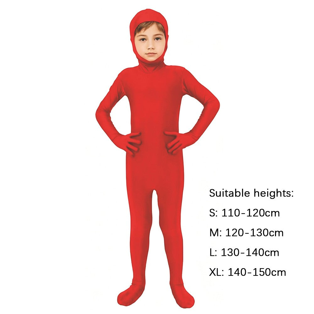 Kids Zentai Invisible Jumpsuit Cosplay Costume Bodysuits Halloween Carnival Skin Tight Suit Spandex Stretch Disappearing