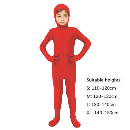 Kids Zentai Invisible Jumpsuit Cosplay Costume Bodysuits Halloween Carnival Skin Tight Suit Spandex Stretch Disappearing