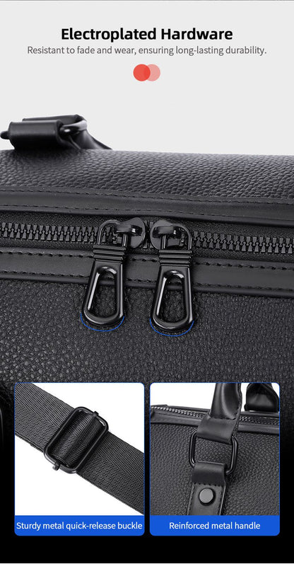 Men‘s Luxe Business Travel Bag Large Capacity with 15.6' Laptop Waterproof PU Material Lightweight for Trip Gym Bolsos de Viajes