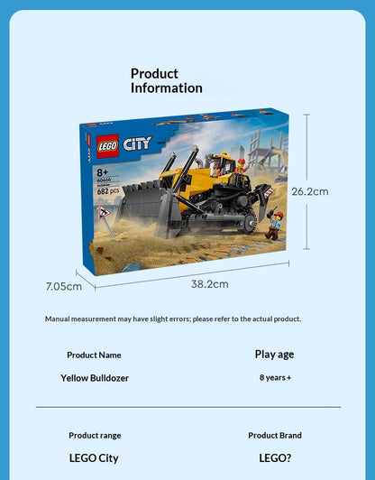 LEGO Blocos de Montar Série Cidade 60466 Trator de Esteira Amarelo Brinquedos para Meninos e Crianças Presentes de Aniversário e Natal