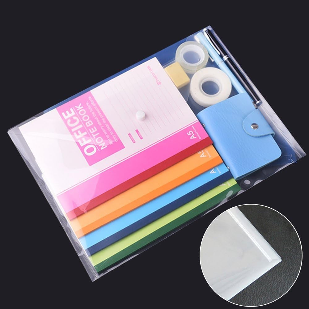 10 PCS Plastic Folders for Document, A4 Size Plastic Envelopes with Snap Closure, Clear File Folders Bags for School Office