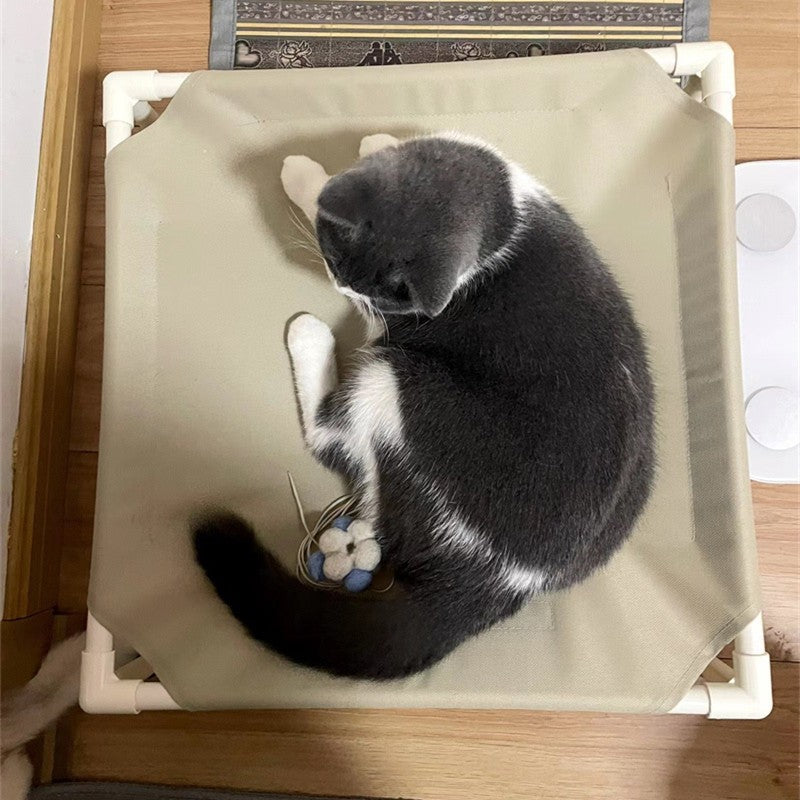 Cama de Acampamento para Animais de Estimação Cama Elevada para Cães Cama Dobrável para Acampamento de Filhotes Casa para Gatos Portátil Removível Lavável Camas para Filhotes Rede para Cães