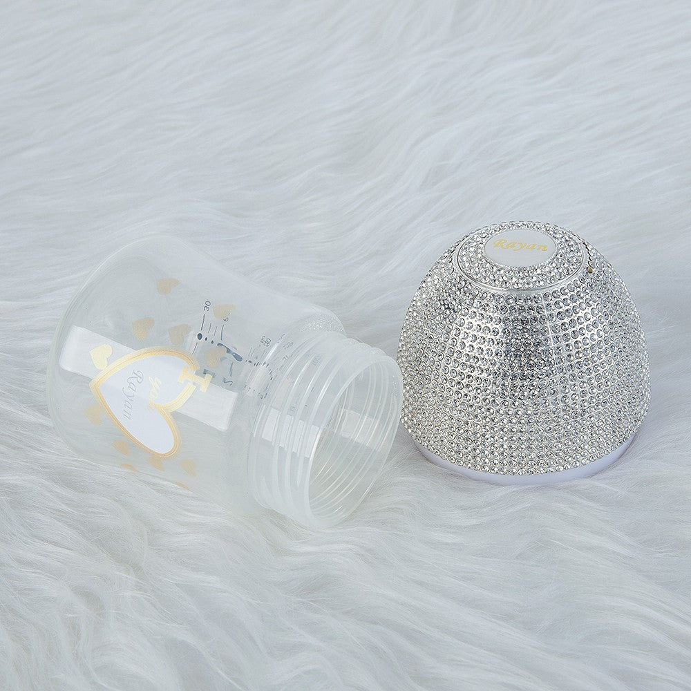MIYOCAR personalized gold bling baby bottle BPA free plastic 260ml and 150ml bottle lovely baby bottle feeding bottle