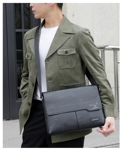 Business Shoulder Bag For IPAD PU Leather Business Handbag Men Messenger Bag Large Side Sling Bag Fashion Man Crossbody Bag