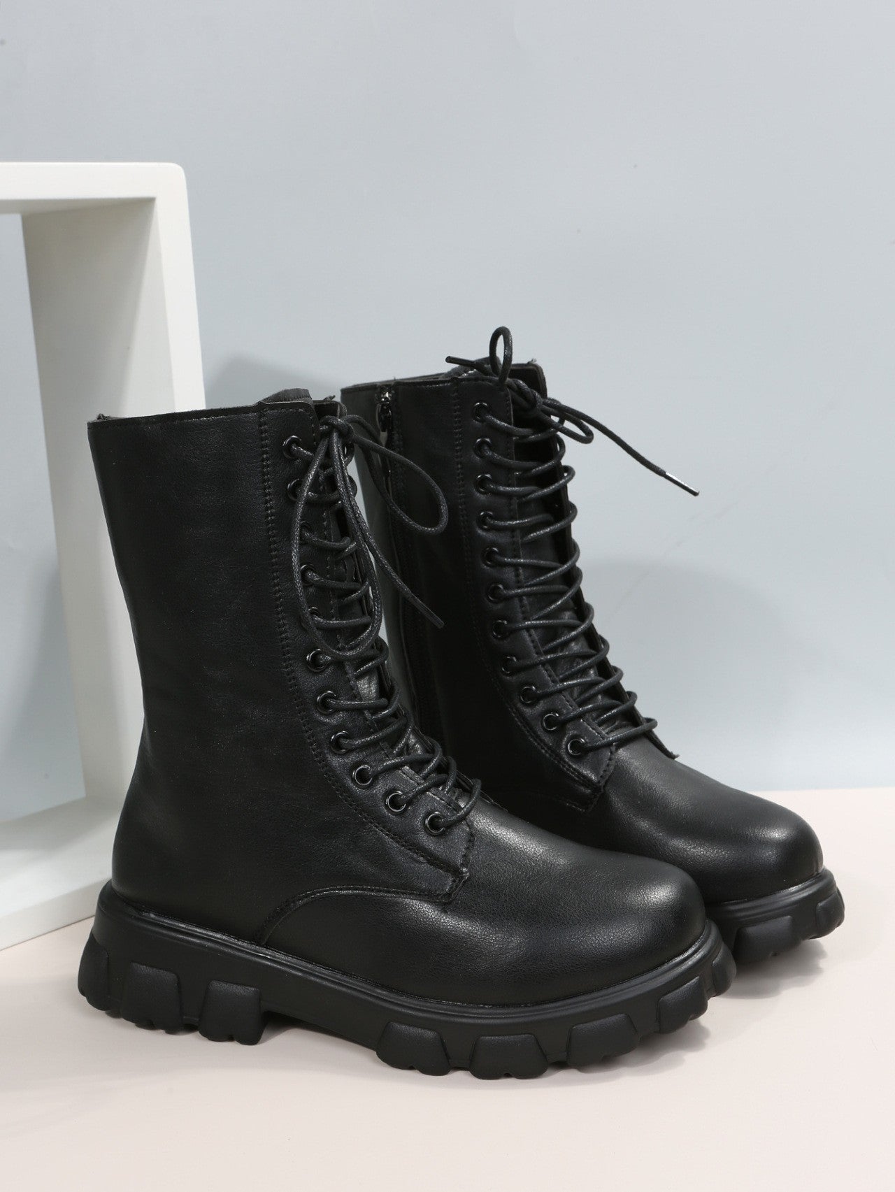 Autumn winter plus size new shoes Women Fashion Laceup Boots Chelsea Zipper Ladies  Sports Casual Heel  platform