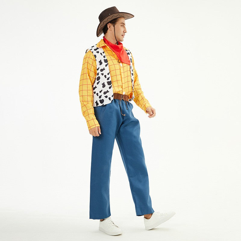 Cosplay Story Woody Costume Sets for Adult Cowboy Dress Carnival Halloween Party Fancy Dress up Performance Costume