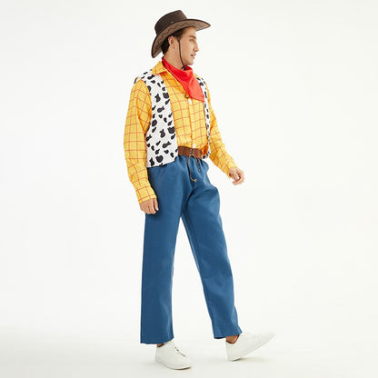 Cosplay Story Woody Costume Sets for Adult Cowboy Dress Carnival Halloween Party Fancy Dress up Performance Costume