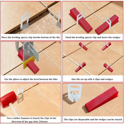1/1.5/2/2.5/3mm Clipes de Nivelamento de Azulejos de Parede e Chão Nivelador de Cerâmica Espaçador Alicate Cunha Kit de Ferramentas de Construção para Assentamento de Azulejos
