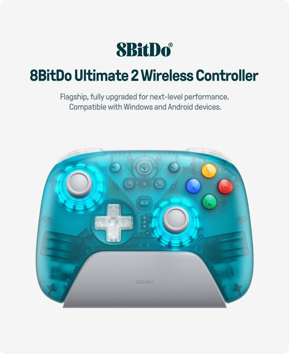 8BitDo Ultimate 2 Wireless Gaming Controller for PC & Android with TMR Joysticks, Switchable Triggers, Motion Control, 8Speed