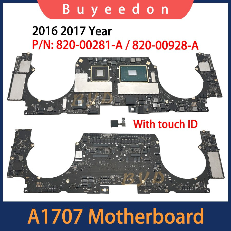 Placa Lógica Original Com Touch ID 820-00928-A Para MacBook Pro 15" A1707 Placa-mãe EMC 3072 820-00281-A EMC 3162 2016 2017