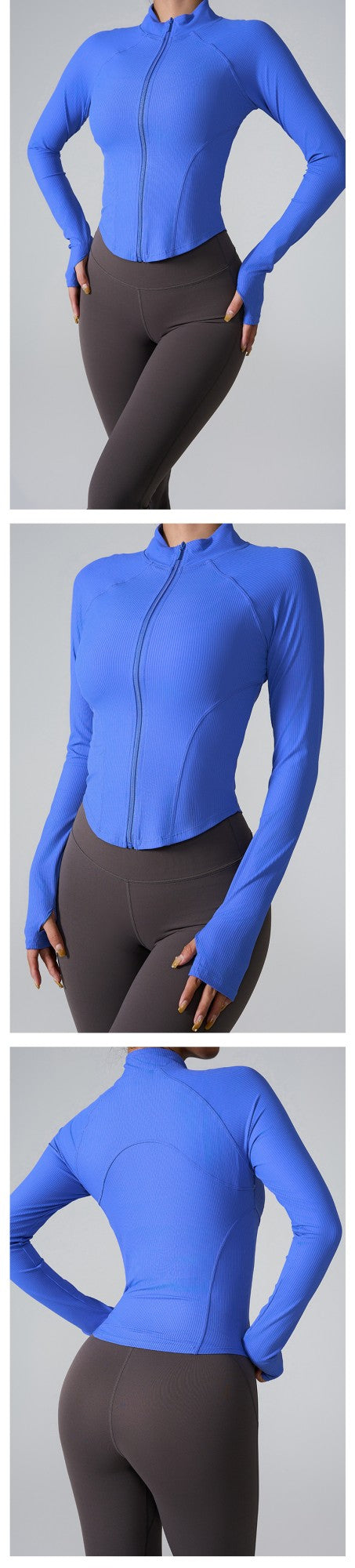 women's long-sleeved clothes zipper sports jacket top outer wear professional training running fitness clothes spring ?