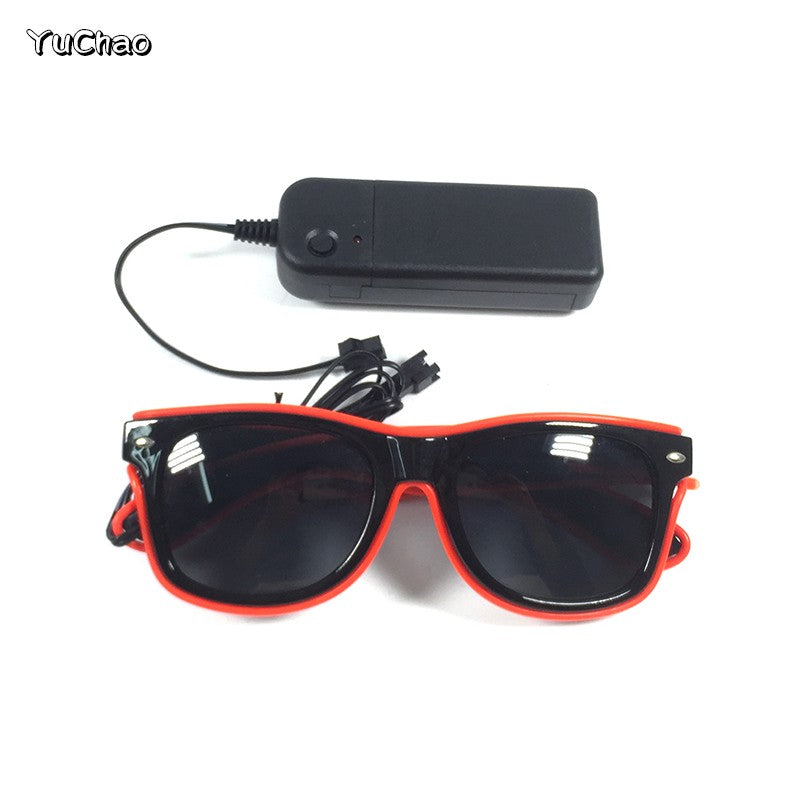 Led Glasses NightClub Masquerade Concert Club Neon Accessories Cool Vogue Flashing LED Futuristic Glasses Men Metal Cool Glasses