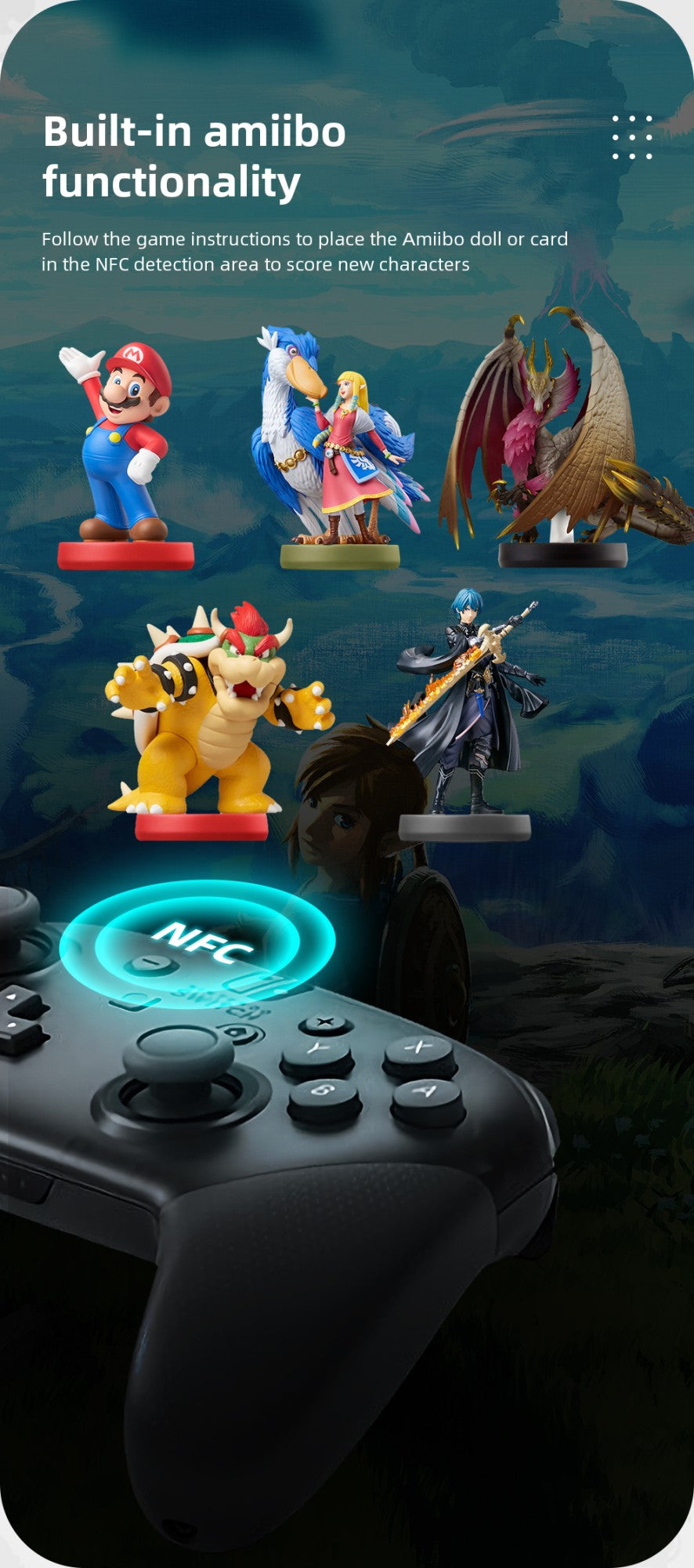 Nintendo Switch Pro Controller Bluetooth 3.0 and Build in NFC Wireless Game Controller motion controls HD rumble Amiibo