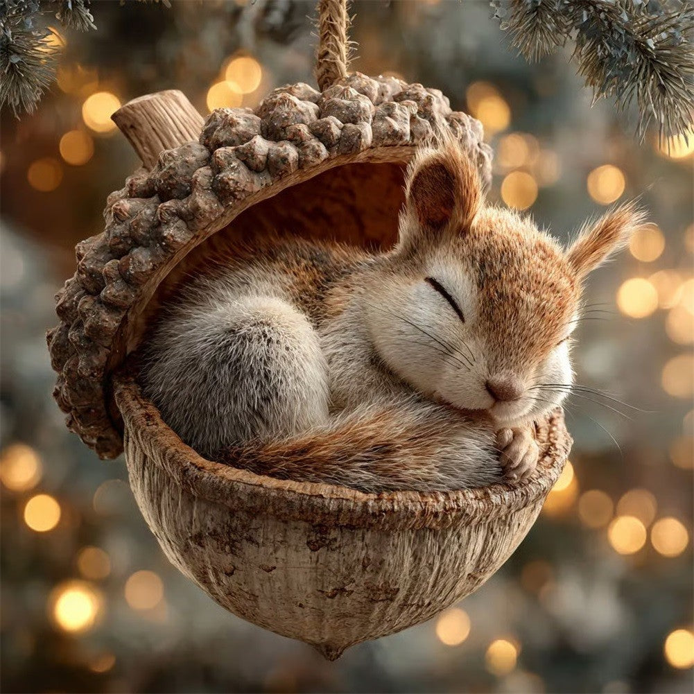 Acrylic Xmas Tree Decorations 2D Animal Ornament Pendant Cute Animal Rustic Seasonal Decor For Tree Window Christmas Present