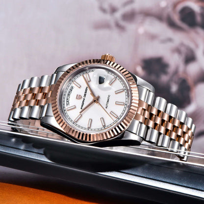 PAGANI DESIGN 2025 New Enamel Dial DD36 Luxury Silver Gold Automatic Watch For Men AR Sapphire crystal Mechanical Wristwatch Men