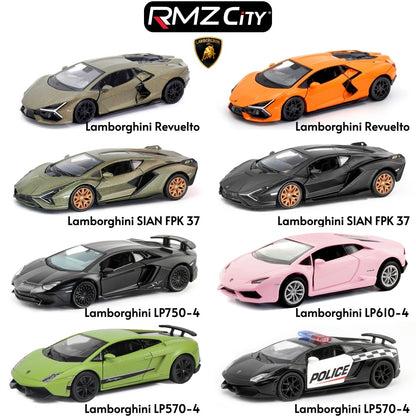 1/36 Lamborghini Super Sport Miniatura de Carro de Brinquedo para Crianças RMZ CiTY Diecast Metal Carrinho de Fricção para Coleção Presente Meninos