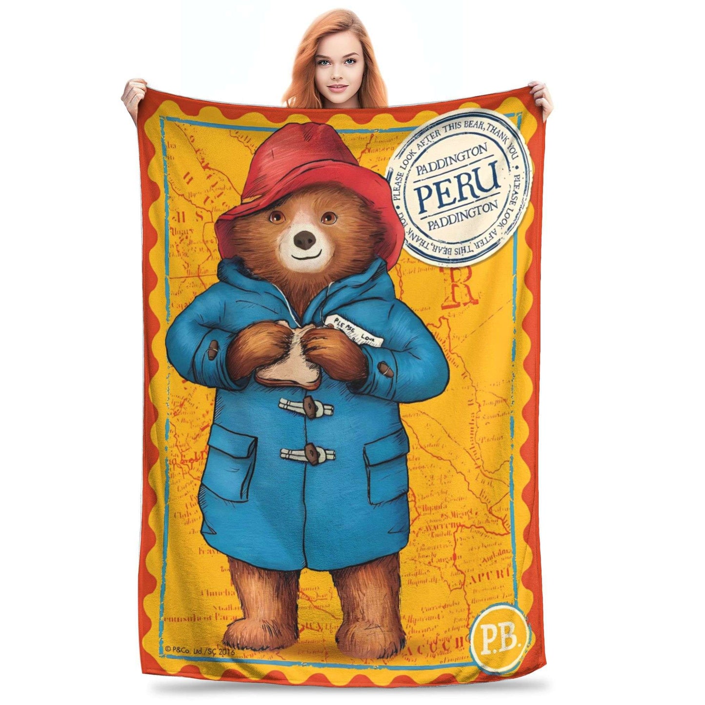 Urso Paddington (manta de pelúcia infantil, edredom de flanela, mantas para sala de estar, design macio e quente, colcha de qualidade, presente de aniversário