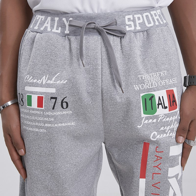 Men Streetwear Sweatpants Y2K Graffti Hip Hop Drawstring Waist Relaxed Fit Jogger Pants with Pockets Loose Drop Crotch Trousers