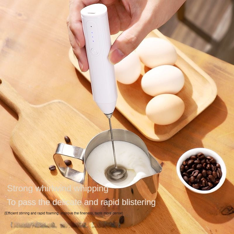 Espumador de leite portátil, batedor de ovos elétrico, máquina de café portátil, liquidificador USB ajustável de 3 velocidades, batedeira de alimentos de cozinha
