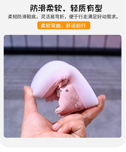 Spring Kids Shoes New Fashion Breathable Sneakers Kids Soft Non Slip Casual Girls Shoe LED Light Cute Versatile Princess Shoe