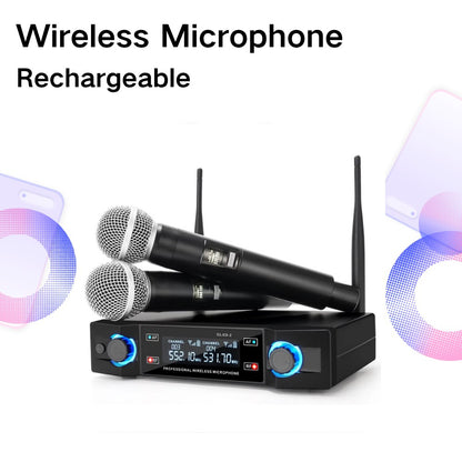 G-L-X Sistema de Microfone Sem Fio Profissional de Canal Duplo UHF Frequência Fixa Microfone Dinâmico de Mão Sem Fio Para Festa de Karaokê