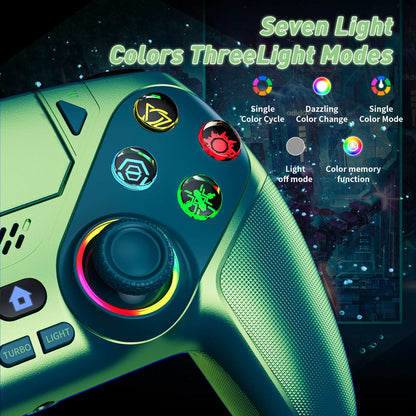 RGB Light Controller For PlayStation 5/PS5 Pro/Slim/PC Wireless Gamepad Marco/Turbo NO Drift Hall Effect Gaming Control Joystick