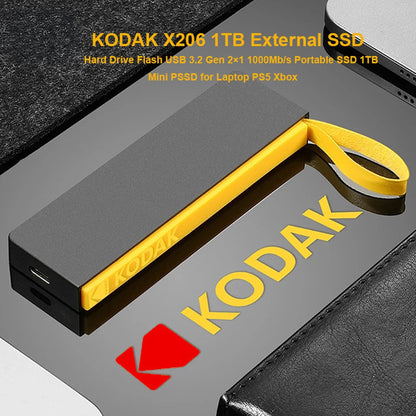 Kodak Type-C external interface SSD 1000MB/S hard drive 1TB USB3.2 Mini portable SSD 1TB laptop smartphone PS4 PC MAC TV