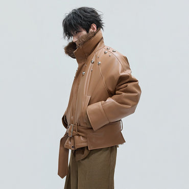 LUZHEN Winter Fashion High Quality Reversible Design Fur Liner Warm Leather Parka Men Original 2025 New Niche Padded Coat JY4797