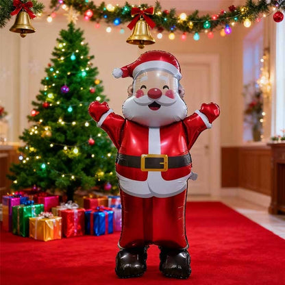 1/2pc 70-inch Standing 3D Waving Santa Claus Aluminum Foil Balloon Christmas Mall Atmosphere Decoration Indoor Theme Decor