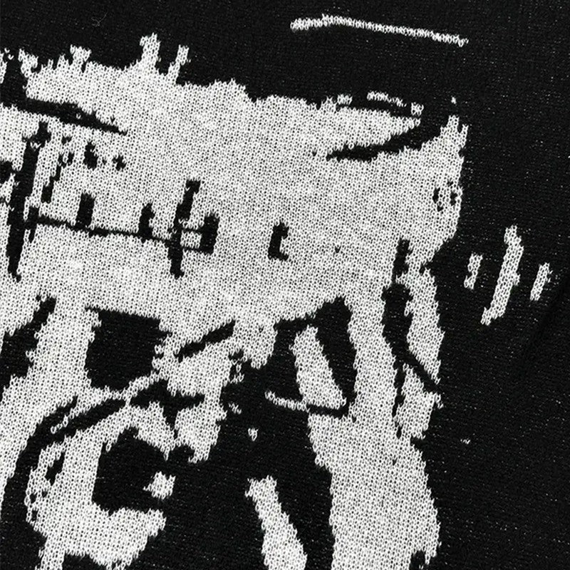 Men's Winter Sweater Pullovers Knit Long Sleeve Tops Hip Hop Korean Fashion Harajuku Jumper Gorhic Coat Y2k Streetwear Clothing