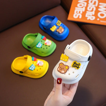 Children's Slippers Summer Boys and Girls Cartoon Cute Anti-Slip Open-Toe Clogs Infant Toddler and Big Kids Sandals
