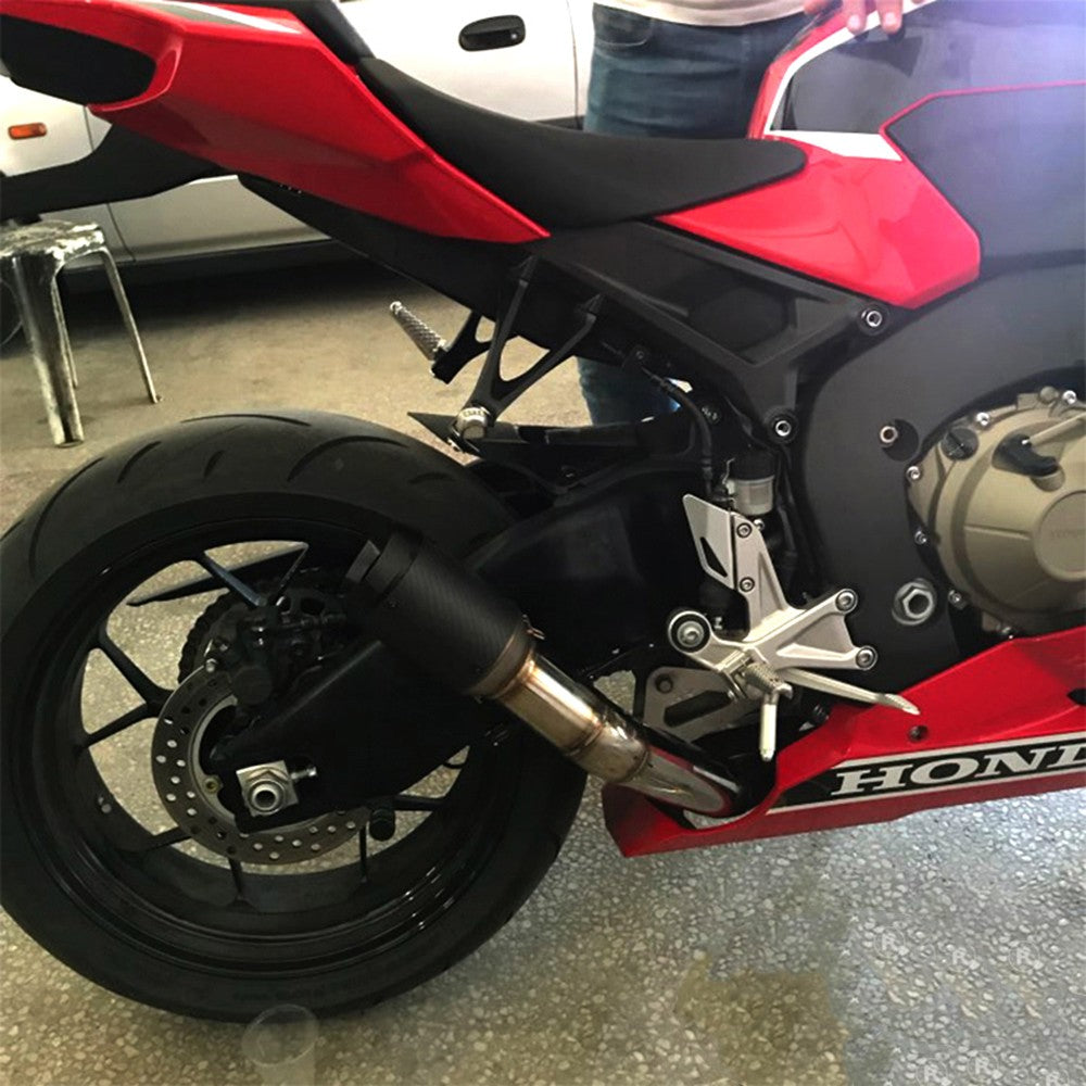 Universal Motorcycle Exhaust CNC Carbon Fiber Escape Muffler For Kawasaki Z900 FZ6 RC390 S1000XR