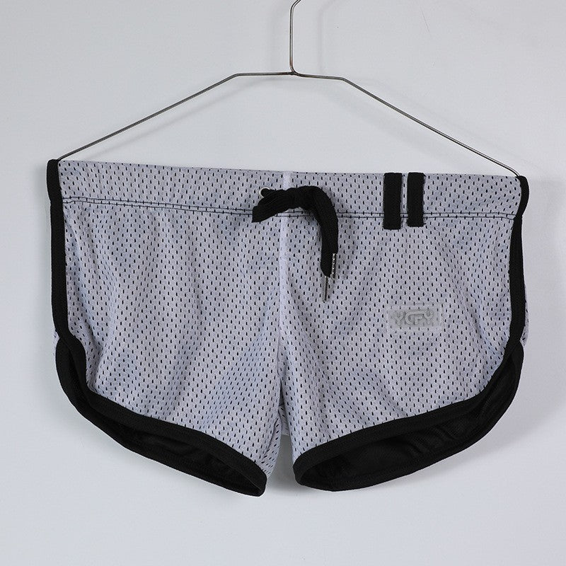 Brand Designer Men's Mesh Beathable Home Flat Pants Boxer Underwear Aro pants Breathable Pure Loose Fitting Underpants For Male