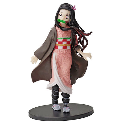 Boneco de Ação do Anime Demon Slayer - Kamado Tanjirou com Agatsuma Zenitsu e Nezuko, Brinquedos de PVC Kimetsu No Yaiba Guerreiros