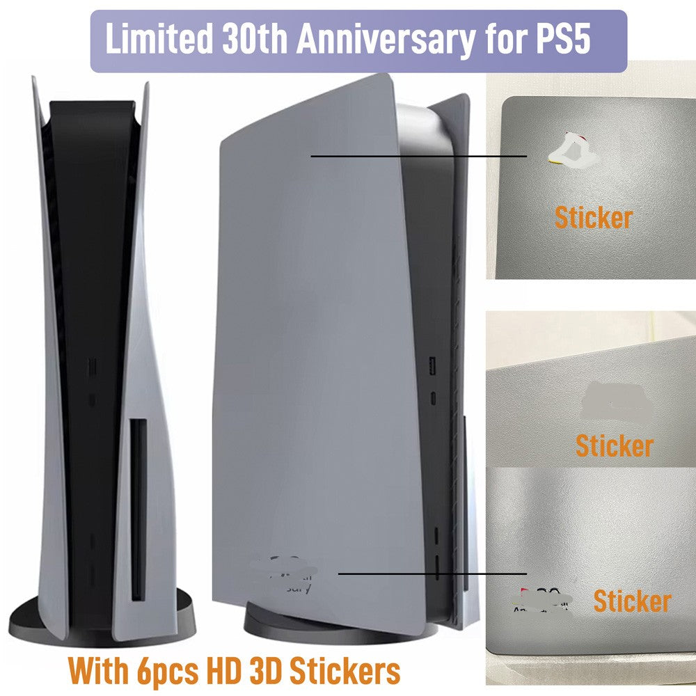 Limited 30th Anniversary for PS5 Pro Faceplate Vinyl Logo Sticker P-5 Fat Console Cover Face Plate Shell Replacement