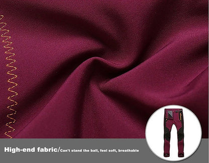 JNLN Women Winter Fleece Pants Warm Waterproof Hiking Pants Outdoor Camping Climbing Skiing Soft Shell Windproof Rain Trousers
