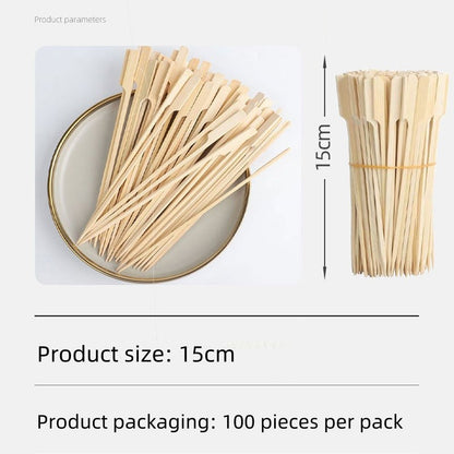 9CM/12CM 100 PCS Bamboo Skewer Meat Skewer Disposable Barbecue Bamboo Skewer Spicy Hot Pot Skewer Fruit Skewer Fork