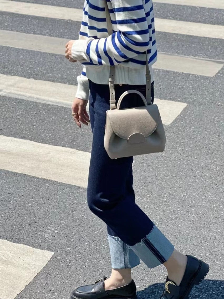 French Style Niche Fashion Crossbody Top Handle Bag Women Pu Leather Casual Daily Luxury Handbag Adjustable Shoulder Strap Y2k